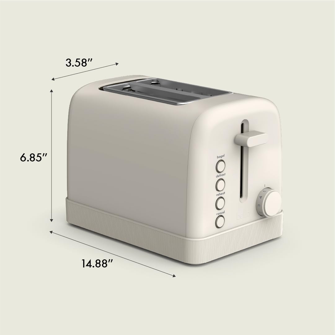 bella 2 Slice Toaster, 6 Setting Shade Control w Reheat
