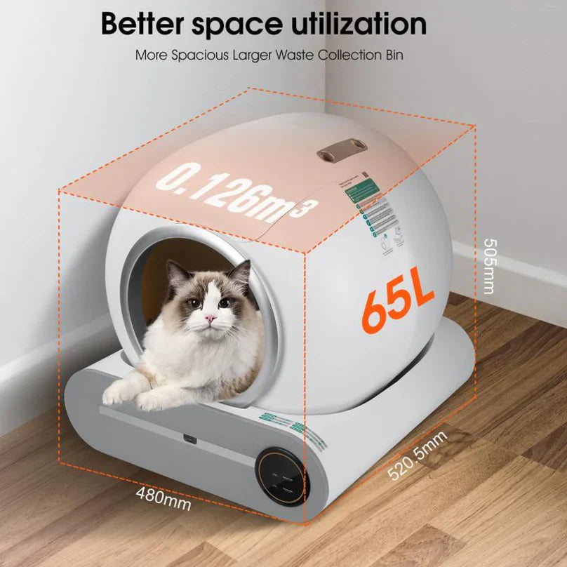 Meow Star Space Auto Cat Litter Box – Self-Cleaning, 75L Capacity, Smart Alerts