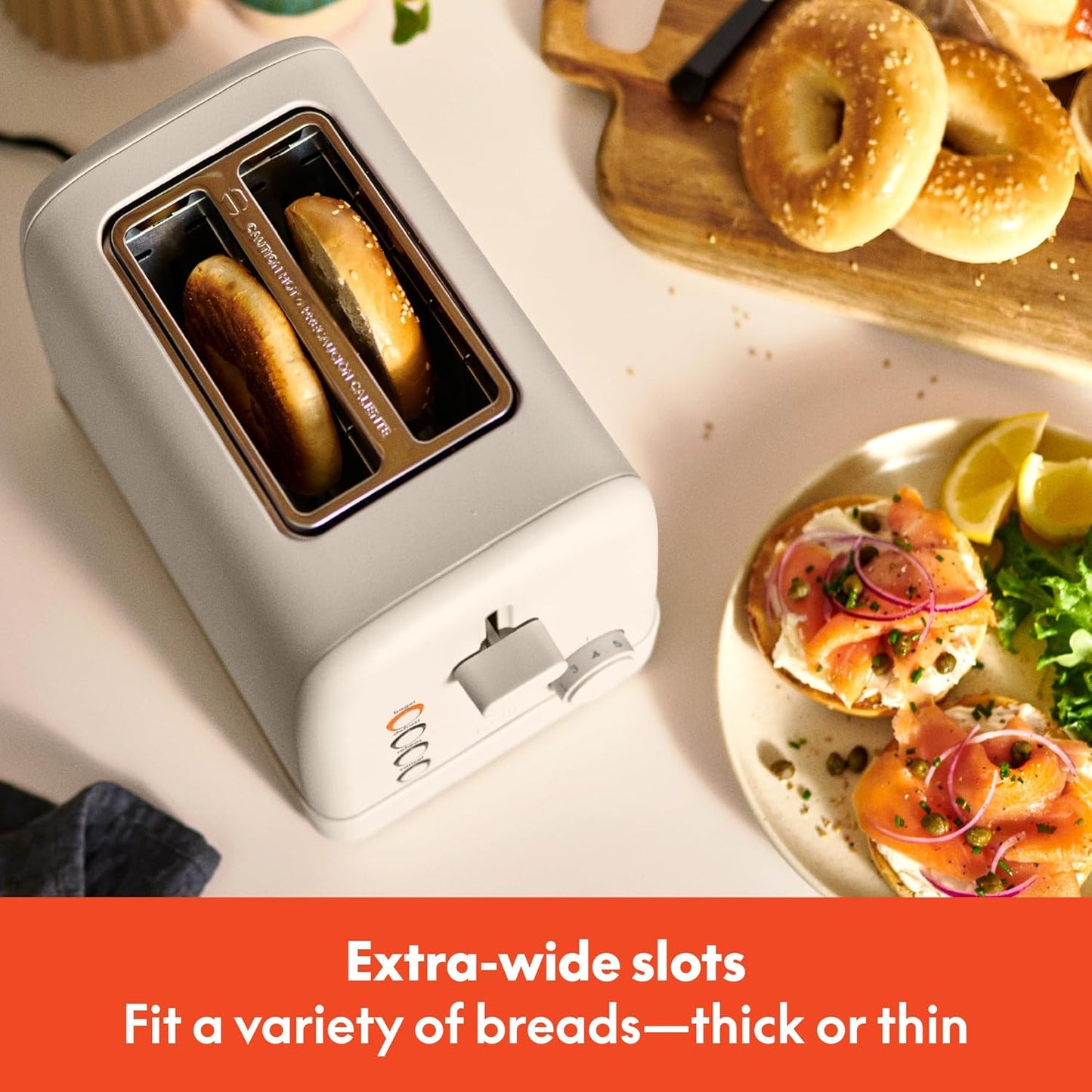 bella 2 Slice Toaster, 6 Setting Shade Control w Reheat