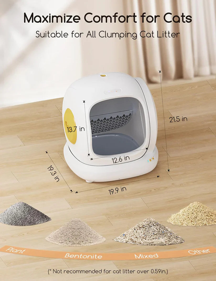 CleanAir 75L Auto Litter Box – Wi-Fi Self-Cleaning, Quiet, App Alerts