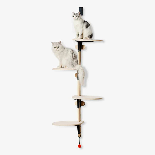 Sherman Door Cat Tree Premium – Space-Saving Hanging Cat Tree with Plush Cushions + Scratching Boards